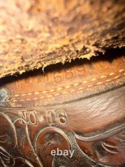 15 Vintage Circle Y Western Tooled With Silver