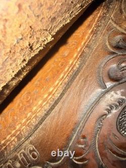 15 Vintage Circle Y Western Tooled With Silver