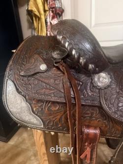 15 Vintage Circle Y Western Tooled With Silver