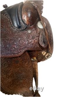 15 Vintage Circle Y Western Tooled With Silver