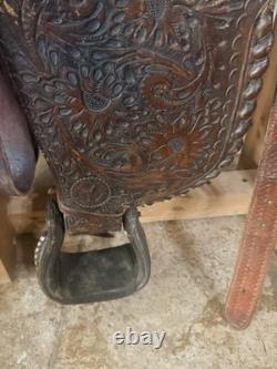 15 Vintage Circle Y Western Tooled With Silver