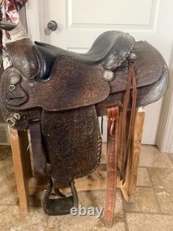 15 Vintage Circle Y Western Tooled With Silver