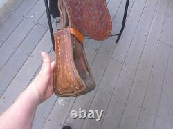15'' Vintage Equitation Qh Bars Floral Tooled Silver Laced Western Saddle 38.4#