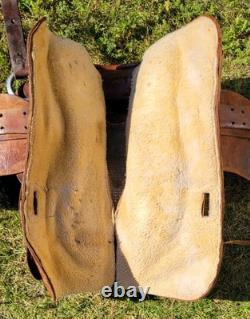 15 Vintage Western Pleasure Tooled Leather Horse Saddle