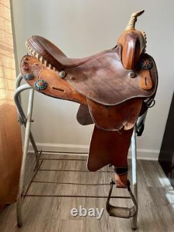 15 Western Barrel Saddle 6.5 gullet With Rodeo Drive Swarovski Crystal Conchos