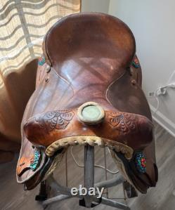 15 Western Barrel Saddle 6.5 gullet With Rodeo Drive Swarovski Crystal Conchos