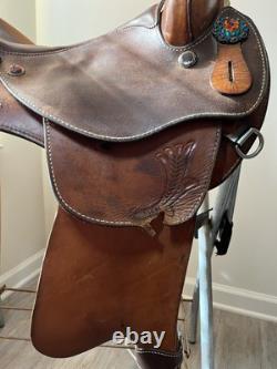 15 Western Barrel Saddle 6.5 gullet With Rodeo Drive Swarovski Crystal Conchos