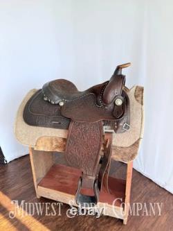 15 Western Equitation Saddle, Made for Standard Yoakum, TX, Fully Tooled