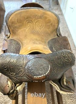 15 Western Leather Saddle Horse Barrel Trail Cowboy Western Decor Hand Tooled