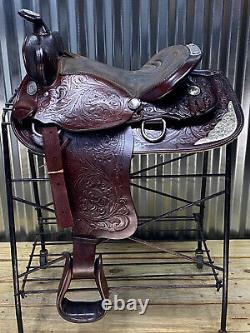 15 Western Show Saddle w Silver Nice Leather