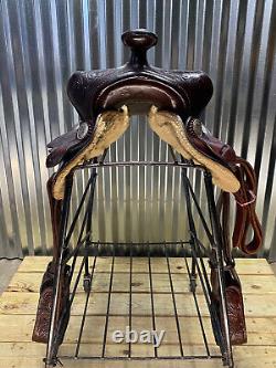 15 Western Show Saddle w Silver Nice Leather