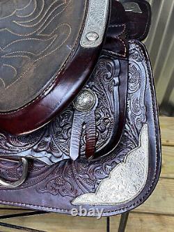 15 Western Show Saddle w Silver Nice Leather