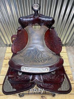 15 Western Show Saddle w Silver Nice Leather