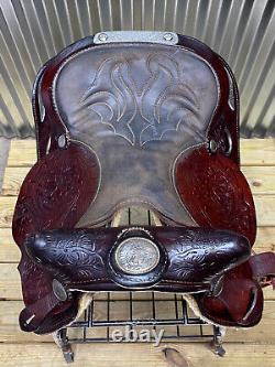 15 Western Show Saddle w Silver Nice Leather