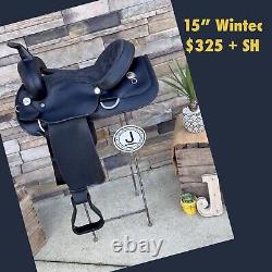 15 Wintec Western Trail Saddle -FQHB- Black, Lightweight-Clean