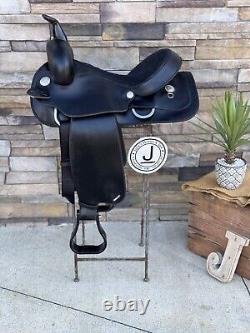 15 Wintec Western Trail Saddle -FQHB- Black, Lightweight-Clean