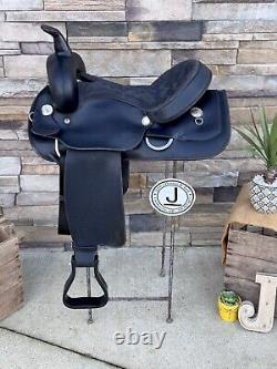 15 Wintec Western Trail Saddle -FQHB- Black, Lightweight-Clean