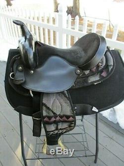 15'' black aztec big horn #187 western barrel trail saddle Cordura & Leather QHB