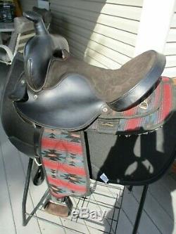 15'' black aztec big horn #191 western barrel trail saddle Cordura & Leather QHB