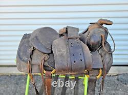 15 inch Saddle King of Texas Black Leather Horse Equestrian Western Saddle Tack