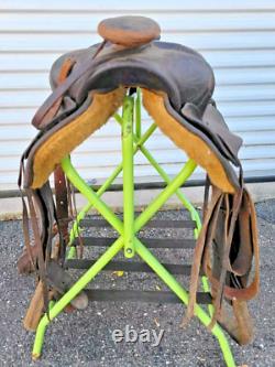 15 inch Saddle King of Texas Black Leather Horse Equestrian Western Saddle Tack