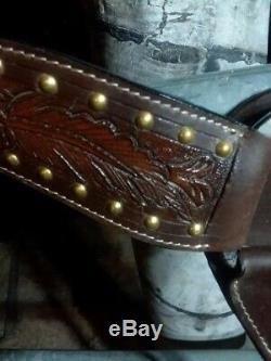 15 inch dark oil western barrel saddle