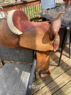 15 western barrel saddle leather