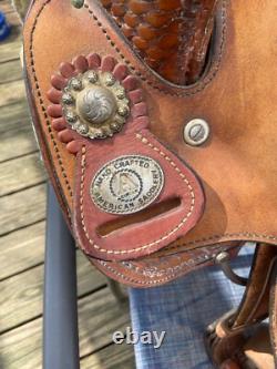 15 western barrel saddle leather