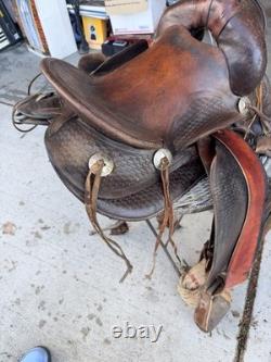 15in Western Saddle Can't Find Brand 6 Gullet Tooled Leather