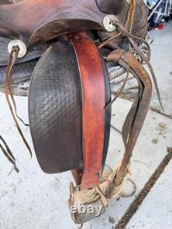 15in Western Saddle Can't Find Brand 6 Gullet Tooled Leather