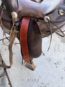 15in Western Saddle Can't Find Brand 6 Gullet Tooled Leather