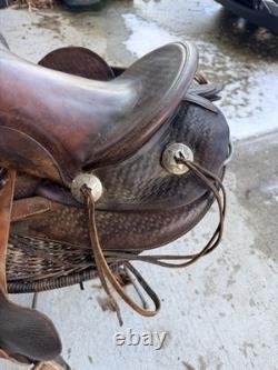 15in Western Saddle Can't Find Brand 6 Gullet Tooled Leather