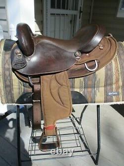 16'' #122 brown Big horn Leather & Cordura western trail endurance saddle FQHB