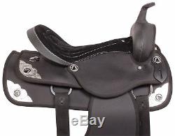 16 17 18 Western Pleasure Trail Black Horse Saddle Tack Set Pad Used