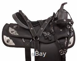 16 17 18 Western Pleasure Trail Black Synthetic Horse Saddle Tack Pad Used