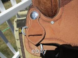 16'' #2108 Roughout Leather Western Trail Saddle FQH BARS