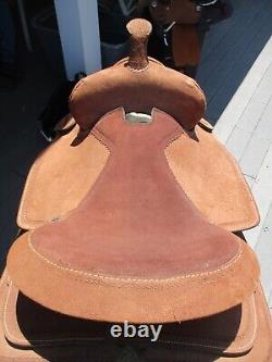 16'' #2108 Roughout Leather Western Trail Saddle FQH BARS