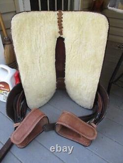 16'' #2108 Roughout Leather Western Trail Saddle FQH BARS