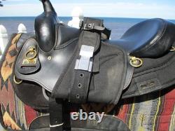 16.5'' Arabian big horn #285 Black leather & cordura western trail saddle