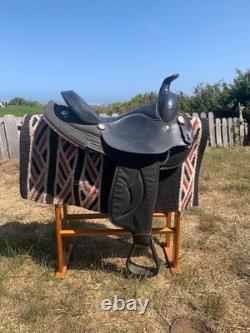 16.5 Black Big Horn #115 Arabian Bars Western Saddle Light Weight