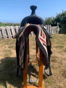 16.5 Black Big Horn #115 Arabian Bars Western Saddle Light Weight