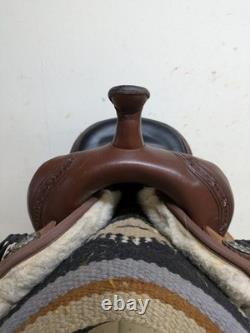16.5 Inch Used Circle Y Iron Weed Western Trail Saddle X-Wide 1076-11334
