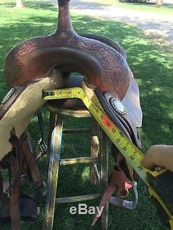 16.5 bob's custom saddle Ted Robinson reining cow horse saddle