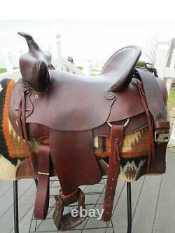 16'' #722 American Saddlery Bear Trap Rancher Western Saddle Hi Cantle Qh Bars