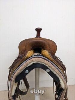 16.75 Used Todd Jey's Western Ranch Cutting Saddle 2-1422