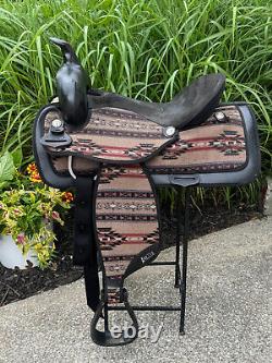 16 ABETTA LIGHT WEIGHT Western Horse Saddle Aztec Print Semi Bar