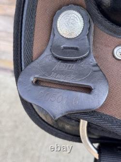 16 Abetta Lightweight Saddle, Western Saddle, Brown/Black Color, Clean
