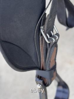 16 Abetta Lightweight Saddle, Western Saddle, Brown/Black Color, Clean