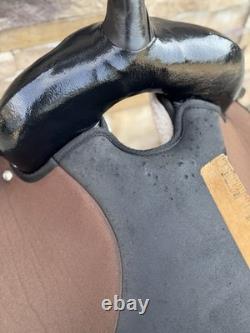 16 Abetta Lightweight Saddle, Western Saddle, Brown/Black Color, Clean