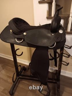 16 Abetta Trail Synthetic Black Western Saddle FQHB